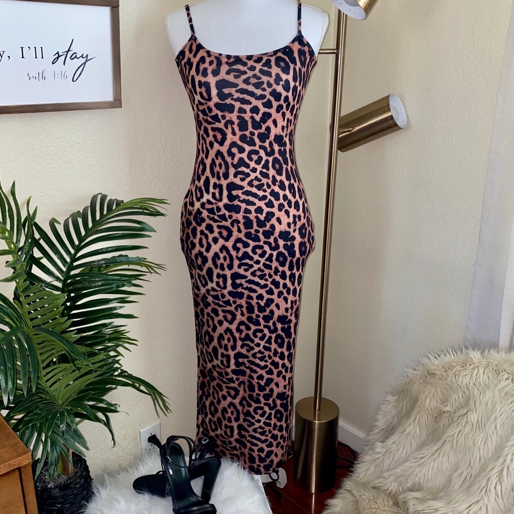 Leopard | Black | Brown | Dress | Maxi | Straps